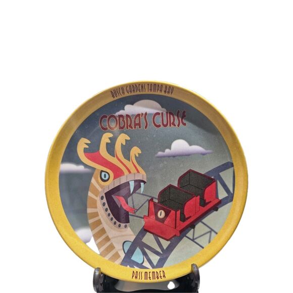 Busch Gardens Pass Member Collectible  Plate COBRA'S CURSE Roller Coaster NEW - Picture 1 of 2